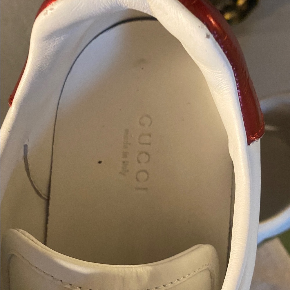 💚🤍❤️Gucci Ace Interlocking GG Leather 3 Strap  Flat Sneakers Shoes White size:10 - Picture 8 of 16